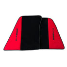 Black Floor Mats for Ferrari 296 GTS (2022-2024) with Red Alcantara Leather - AutoWin