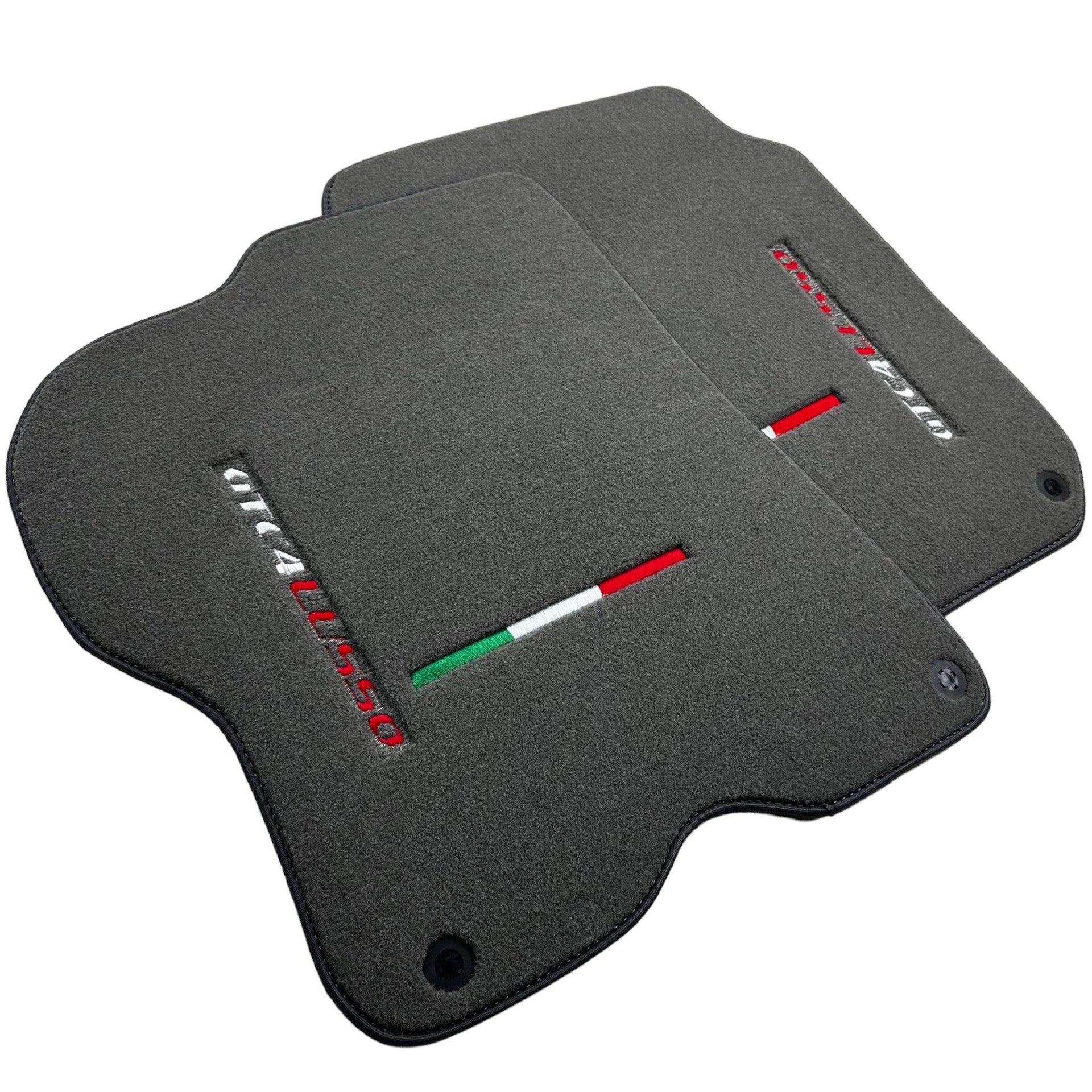 Gray Floor Mats For Ferrari GTC4 Lusso (2016-2023) Italian Edition - AutoWin