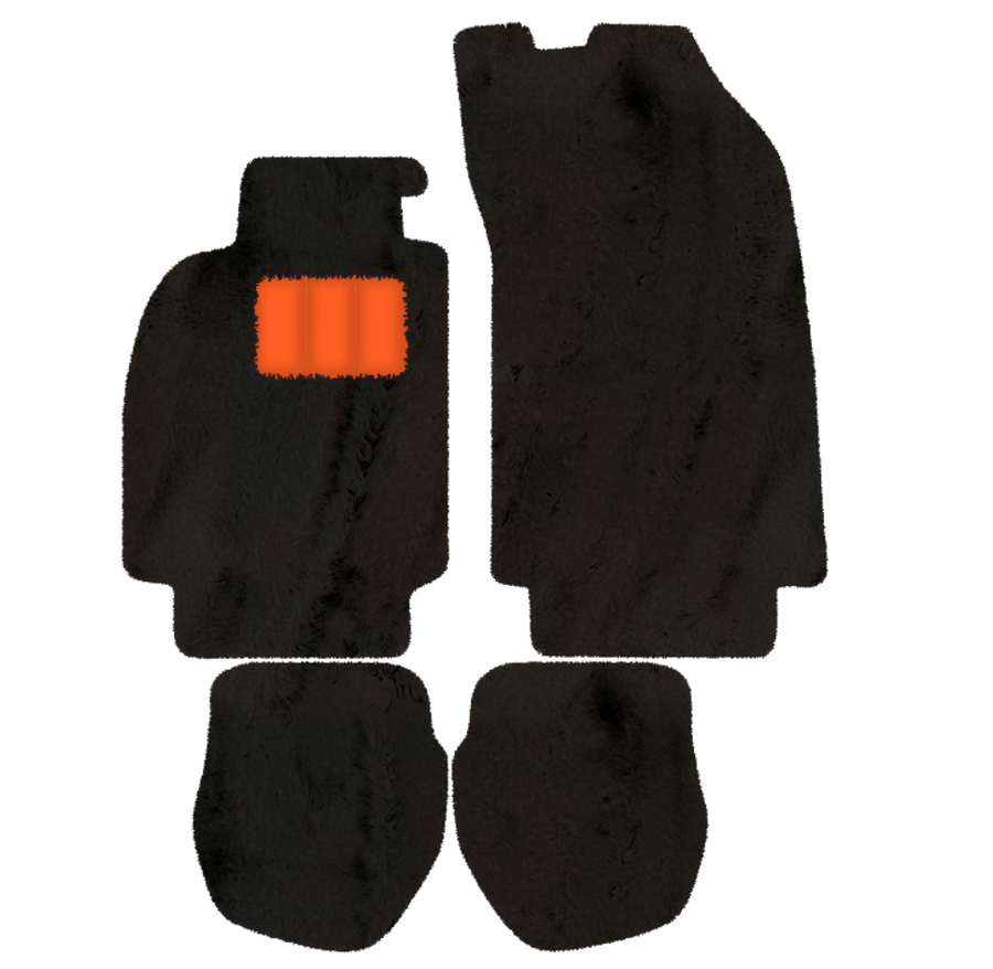 Sheepskin Floor Mats for Porsche 911 - 964 (1989-1994) - Sheepskin Length, Various Color Options