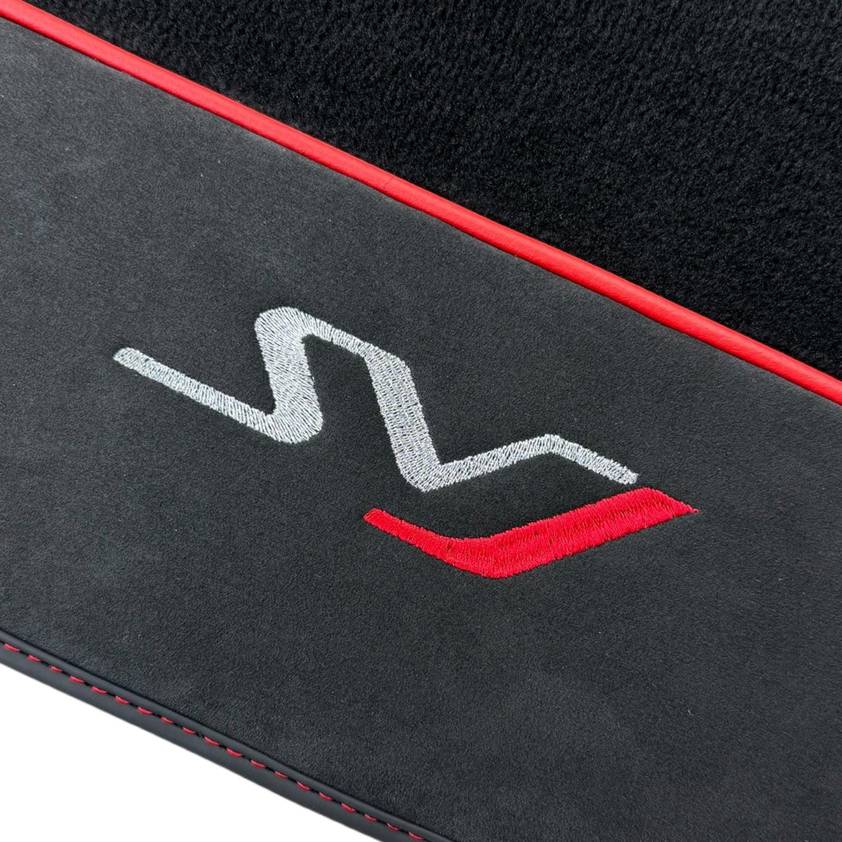 Black Floor Mats for Lamborghini Aventador SVJ with Alcantara Leather - AutoWin