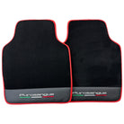 Black Floor Mats for Ferrari Purosangue with Leather and Red Trim | Italian Edition - AutoWin