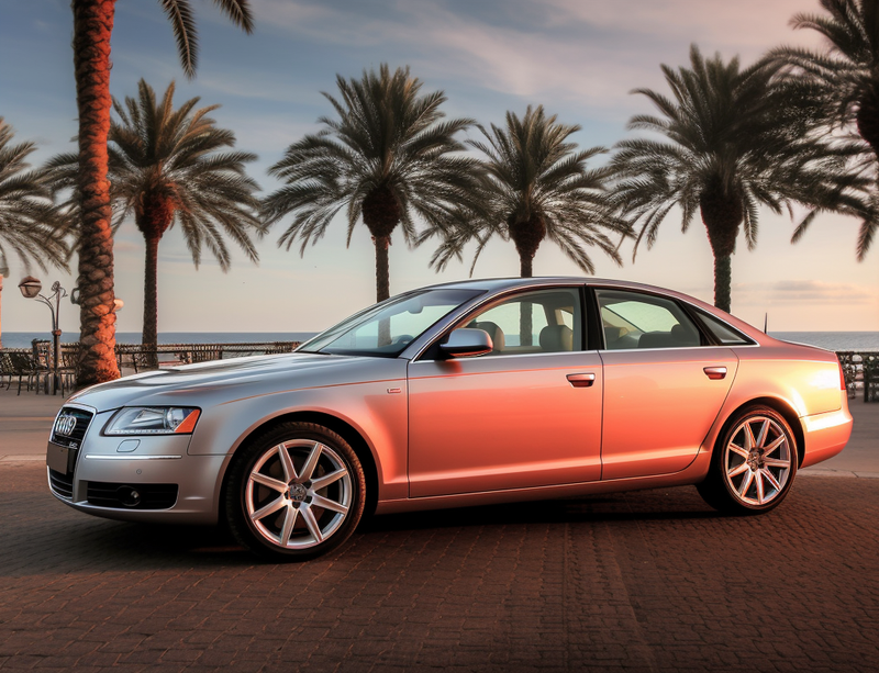 Präzise gefertigte Fußmatten für Audi A6 C6 Limousine lang (2004–2008).