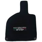 Black Floor Mats for Lamborghini Huracan EVO (2014-2023) with White Trim - AutoWin