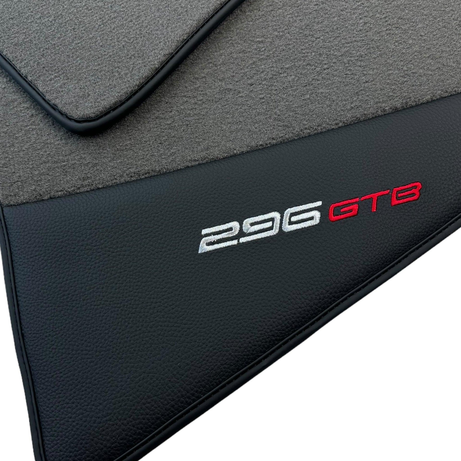 Gray Floor Mats for Ferrari 296 GTB (2022-2024) with Leather - AutoWin