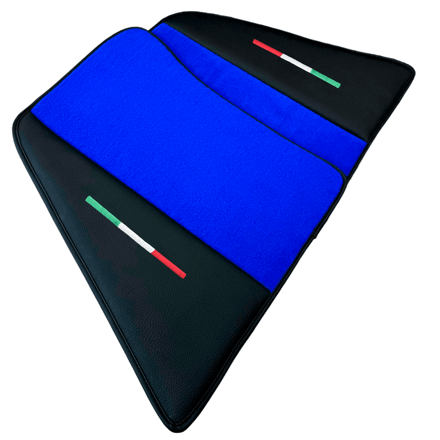 Blue Floor Mats for Ferrari 296 GTS (2022-2024) with Leather - AutoWin