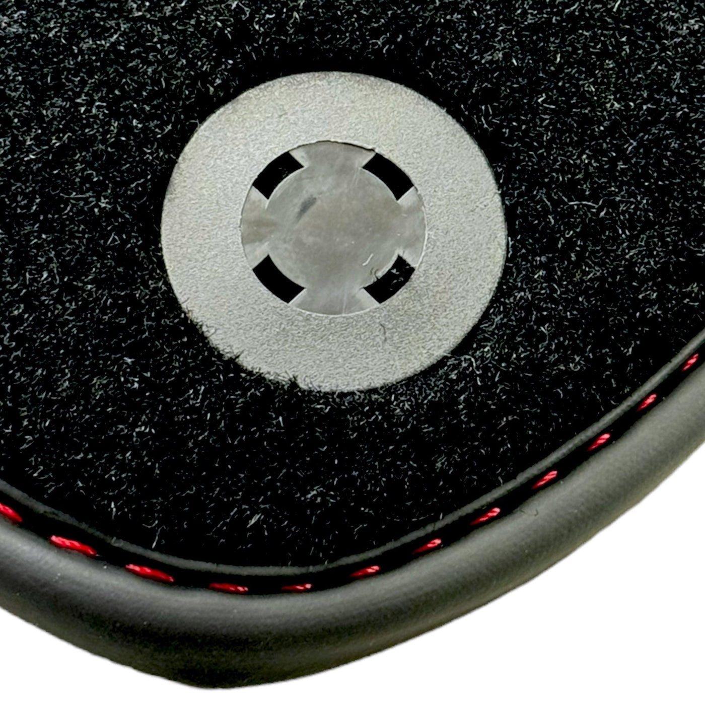 Black Floor Mats for Ferrari Roma (2021-2024) with Red Alcantara Leather - AutoWin