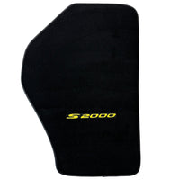 Floor Mats for Honda S2000 (1999–2004) Black Tailored with Yellow S2000 Logo - AutoWin