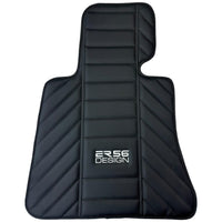 Black Leather Floor Mats for Rolls Royce Black Badge Wraith ER56 Design - AutoWin