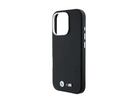 Black BMW M Edition Leather Wrapped Metal Hardcase for iPhone 16 Pro (6.3")