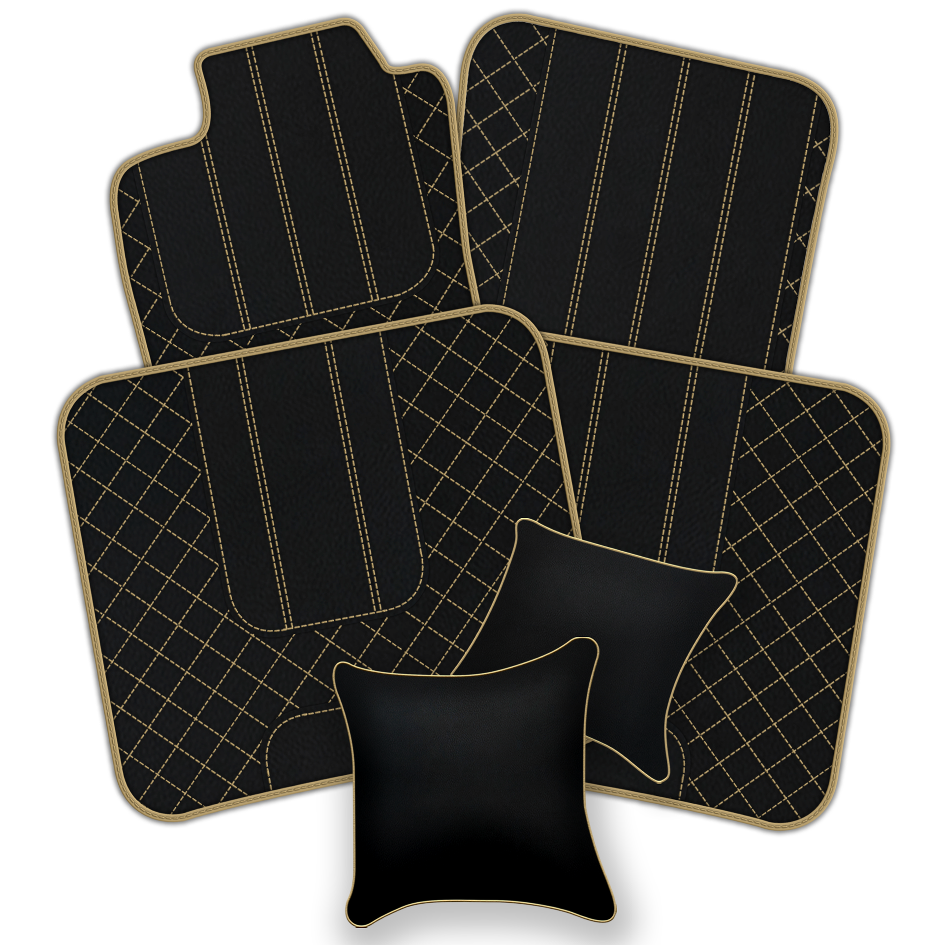 Schwarze Fußmatten für Bentley Continental GT (2018–2023) mit Leder - AutoWin