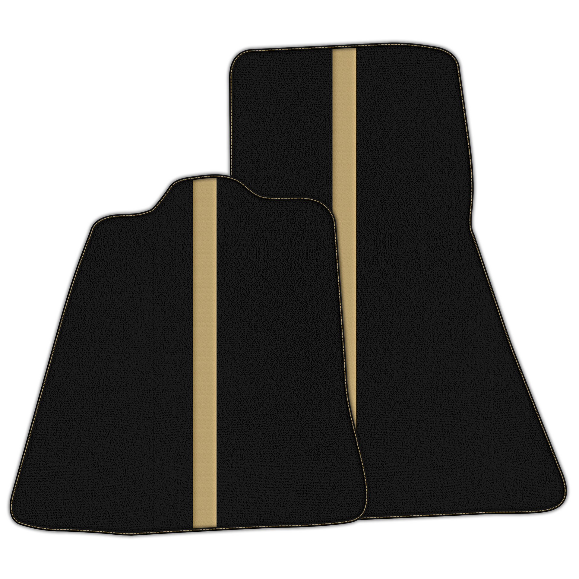 Black Floor Mats with Leather Line for McLaren 720S (2017-2021) - Various Colors