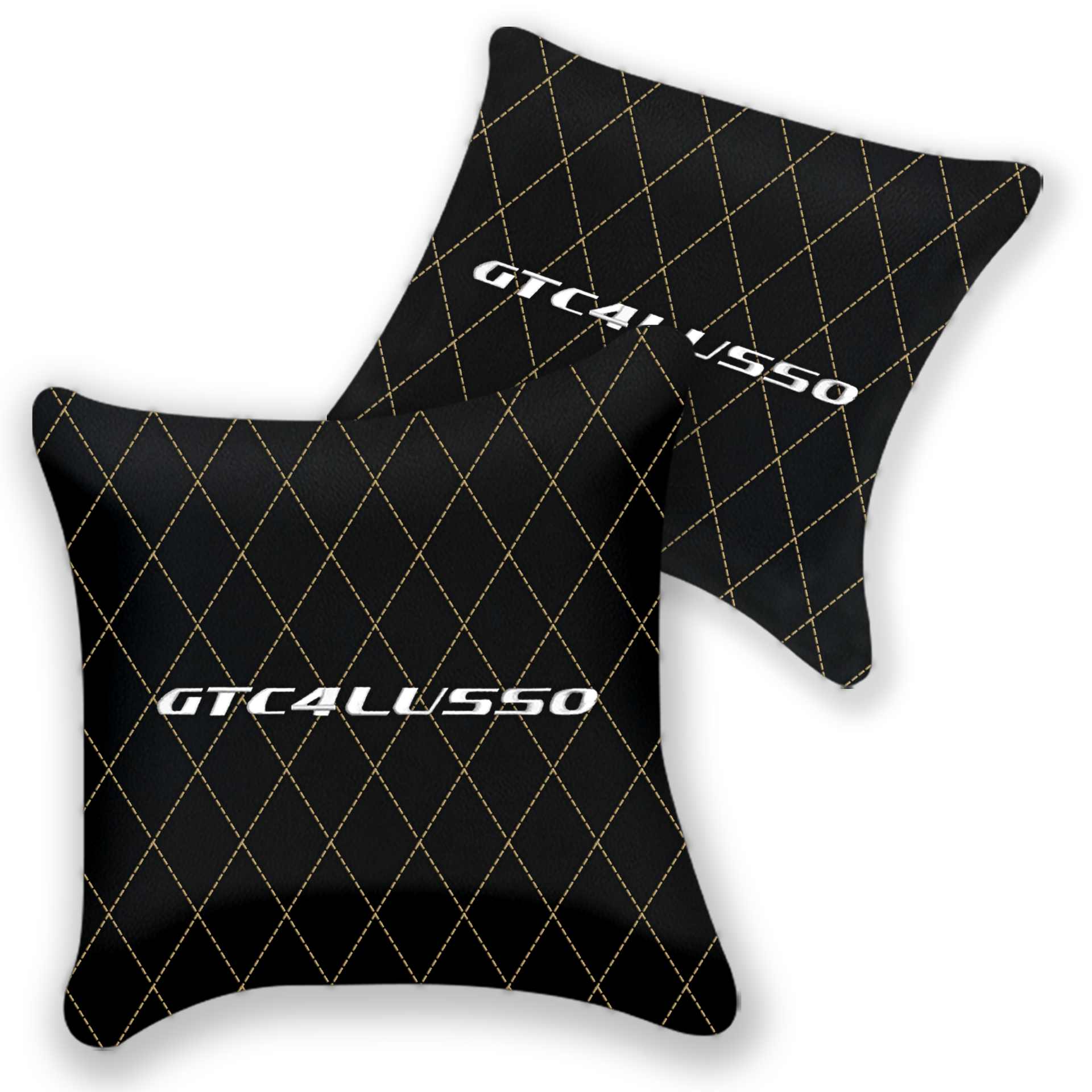 Custom Black Leather Pillows for Ferrari GTC4 Lusso - Set of 2