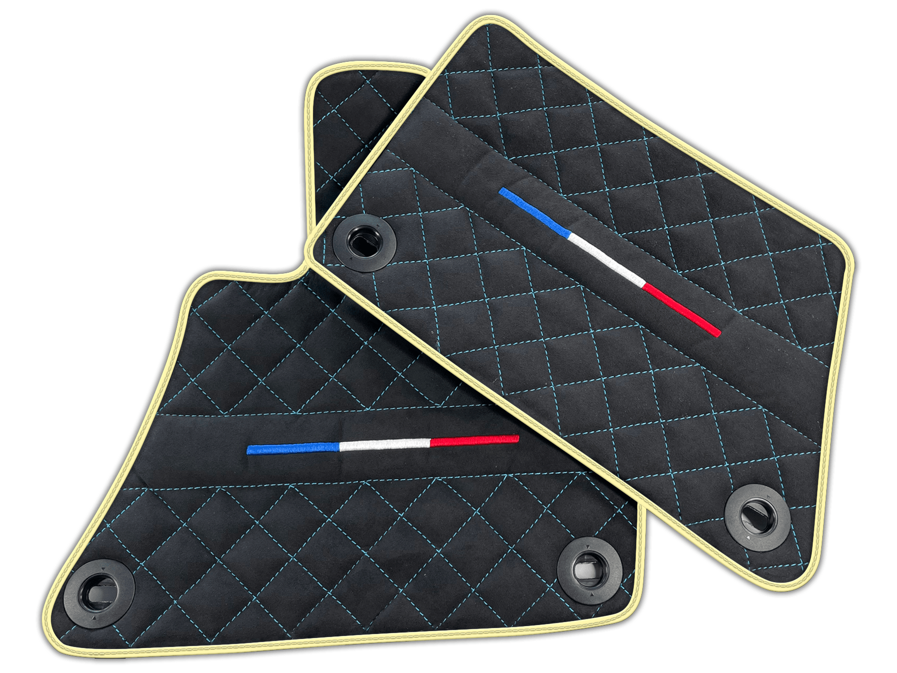 Black Floor Mats for Bugatti Veyron Leather | Various Trim Colors
