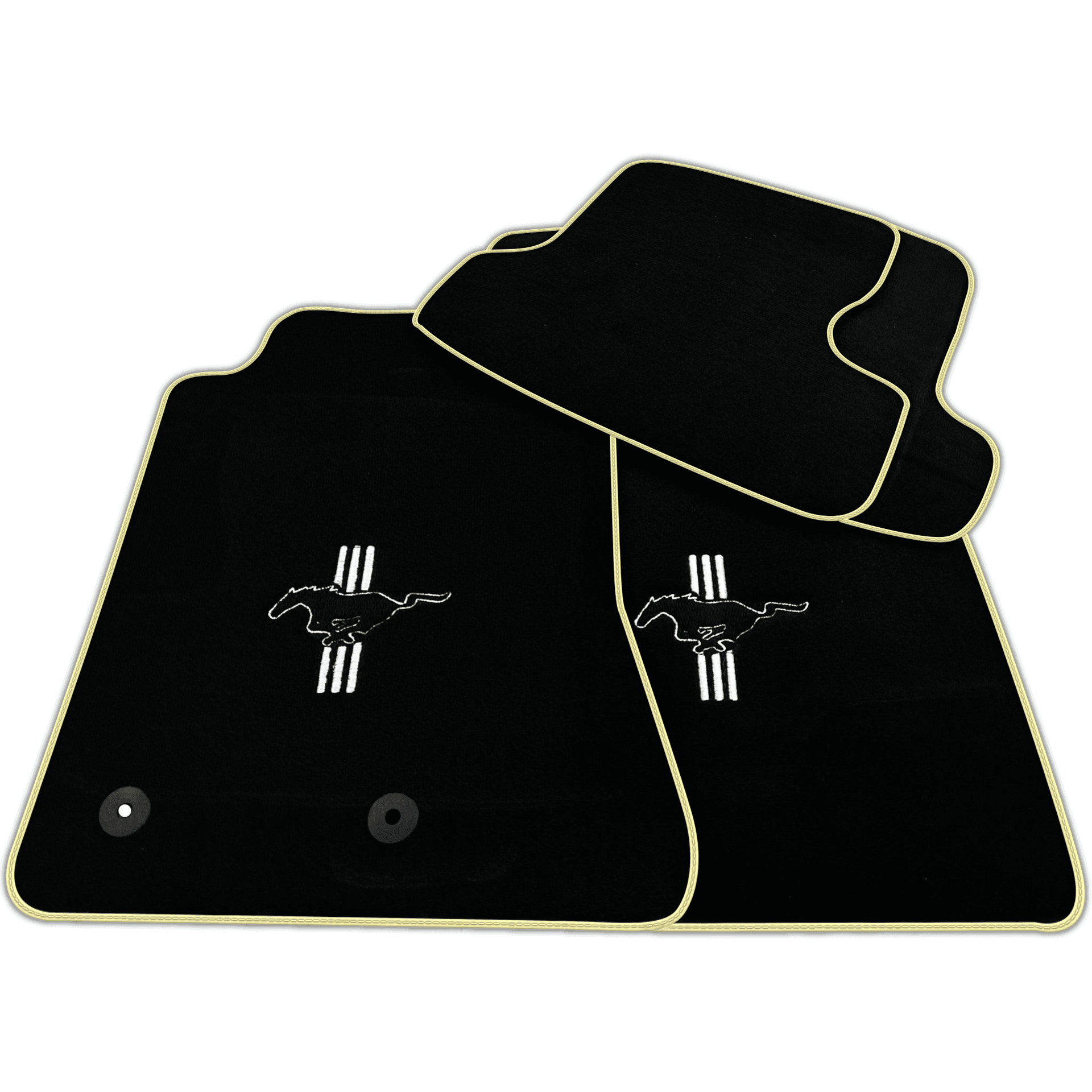 Black Floor Mats for Ford Mustang GT500 Shelby (2015-2021) with Pony | Various Trim Colors