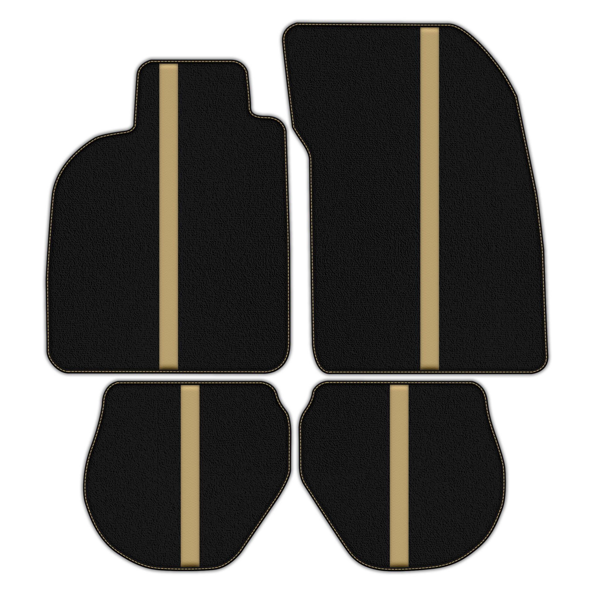 Black Floor Mats with Leather Line for Porsche 911 - 993 (1994-1998) - Various Colors