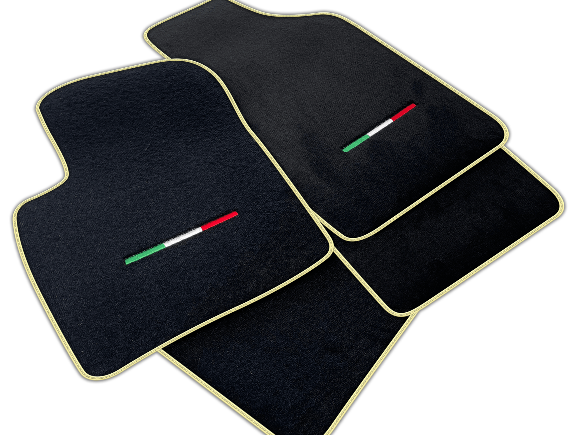 Italian Edition Black Floor Mats for Fiat 500e (2020-2024) Cabrio