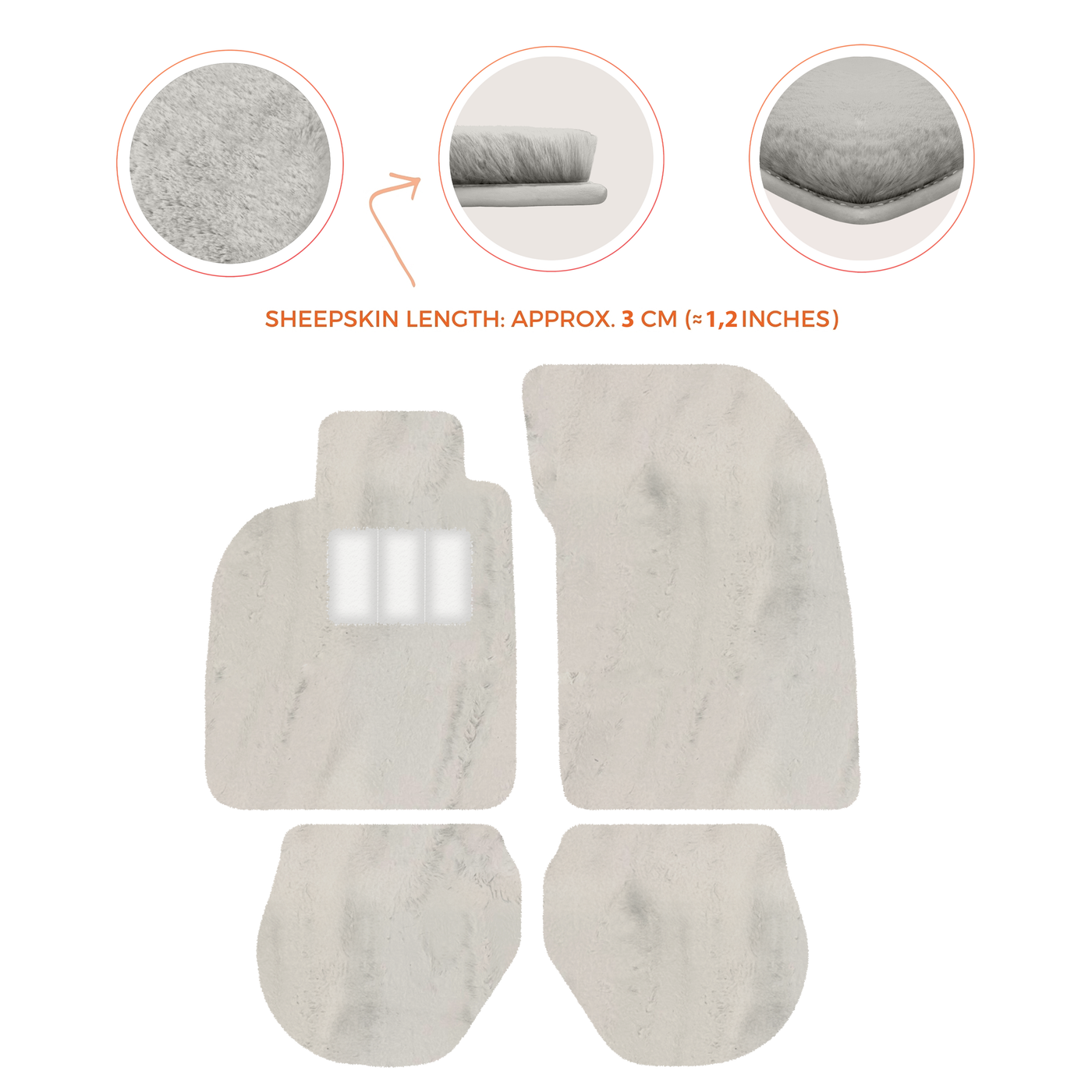 Sheepskin Floor Mats for Porsche 911-993 (1993-1998) - Sheepskin Length, Various Color Options