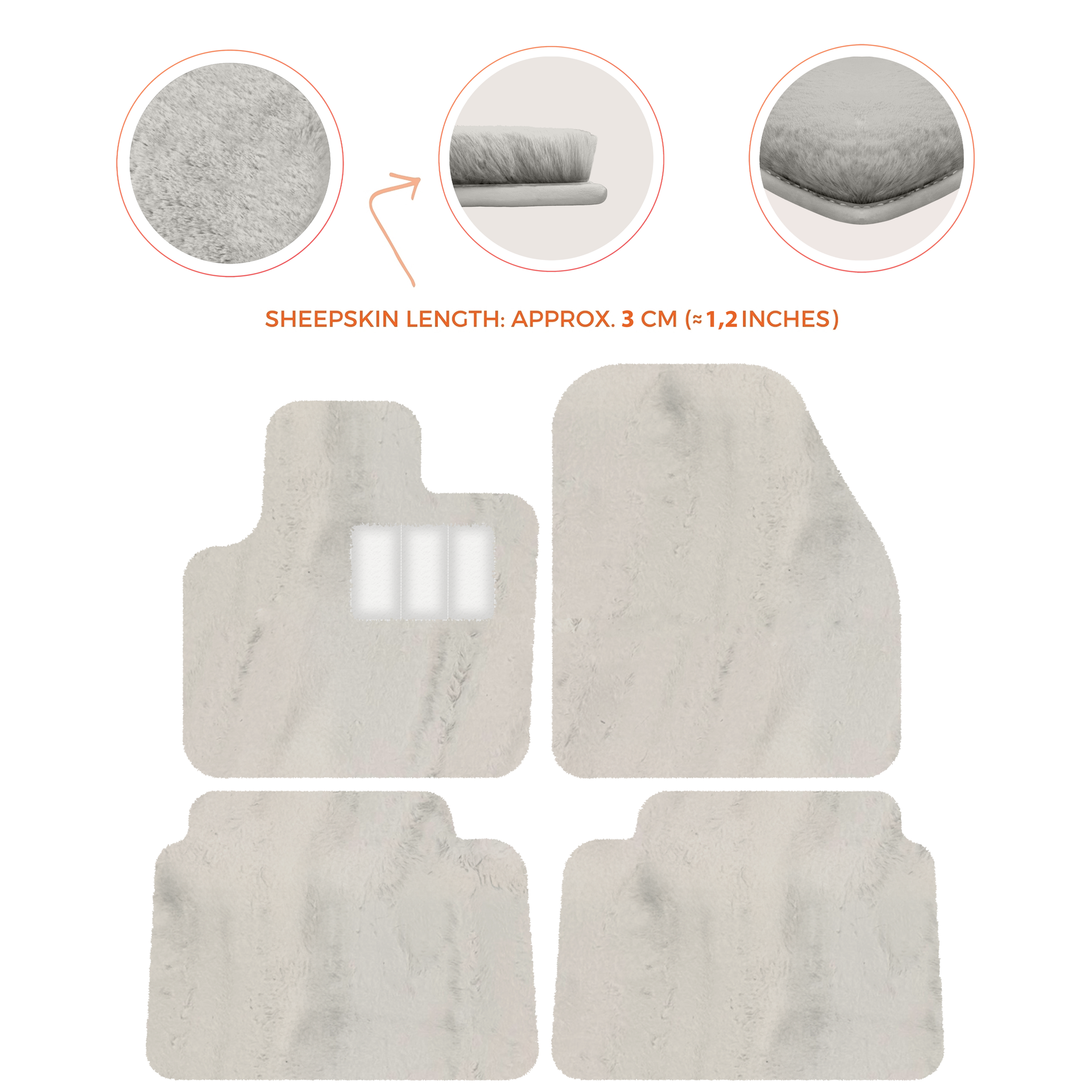 Luxury Sheepskin Floor Mats for Land Rover Discovery Sport (2015-2019)