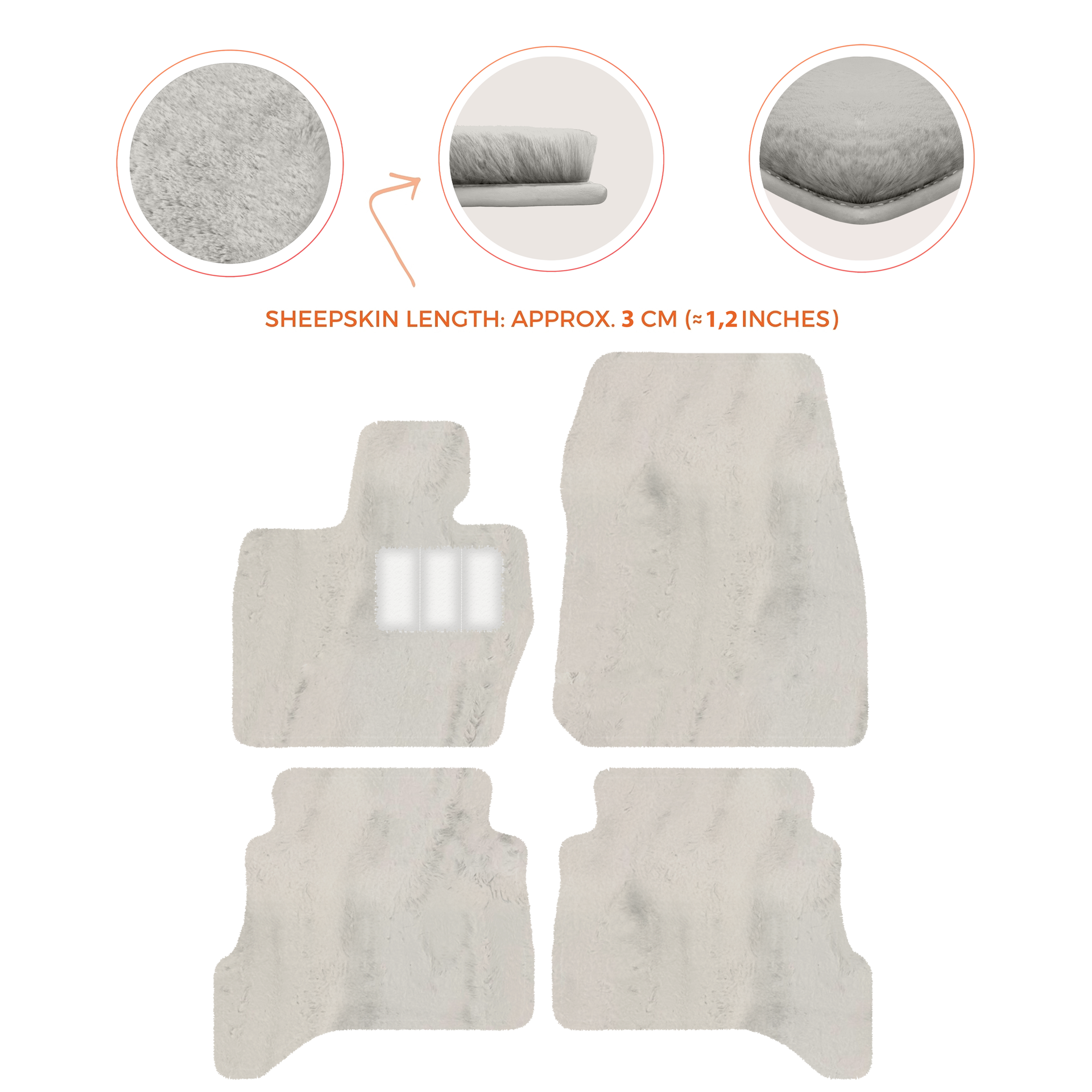 Premium Sheepskin Floor Mats for Range Rover Evoque (2015-2019)