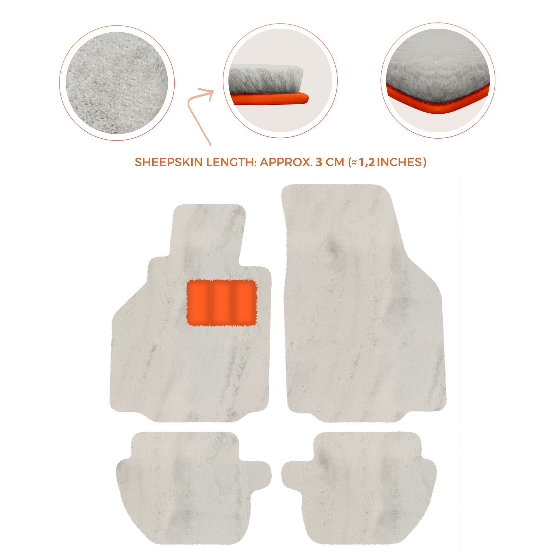 Premium Luxury Sheepskin Floor Mats for Ferrari Roma (2021-2024)