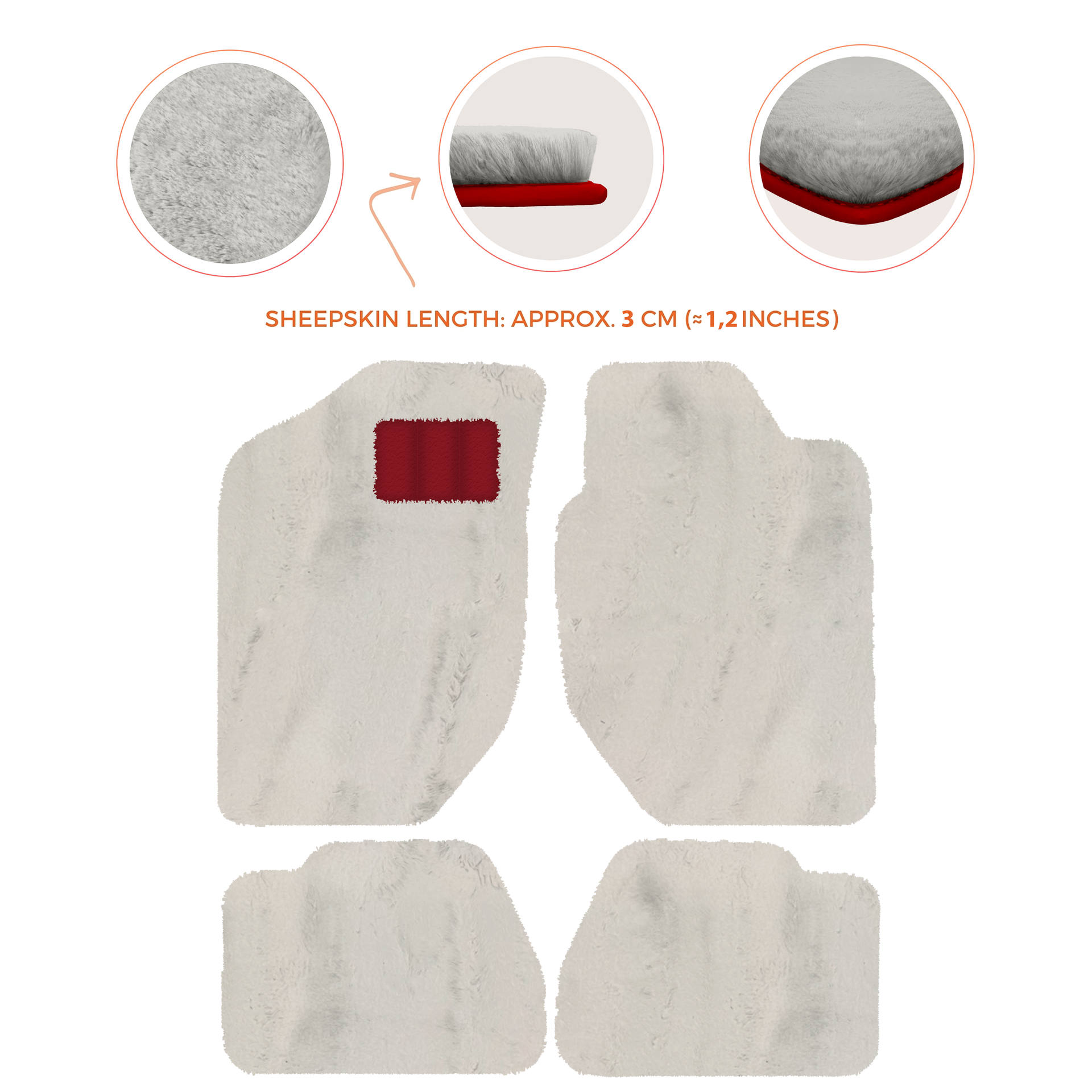 Luxury Sheepskin Floor Mats for Land Rover Discovery Sport (2015-2019)