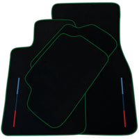 Black Floor Mats For BMW G61 (2023-2026) Touring With 3 Color Stripes Tailored Set Perfect Fit | Various Trim Colors