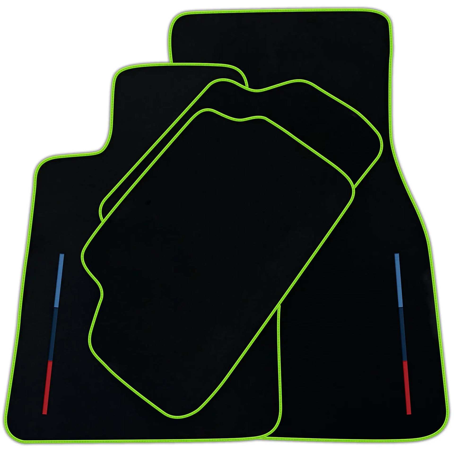 Black Floor Mats For BMW G61 (2023-2026) Touring With 3 Color Stripes Tailored Set Perfect Fit | Various Trim Colors