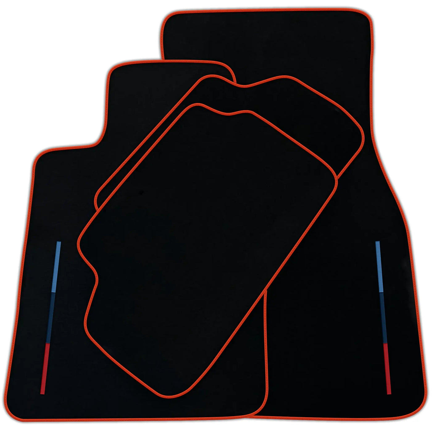 Black Floor Mats For BMW M5 G90 (2023-2026) Sedan With 3 Color Stripes Tailored Set Perfect Fit | Various Trim Colors