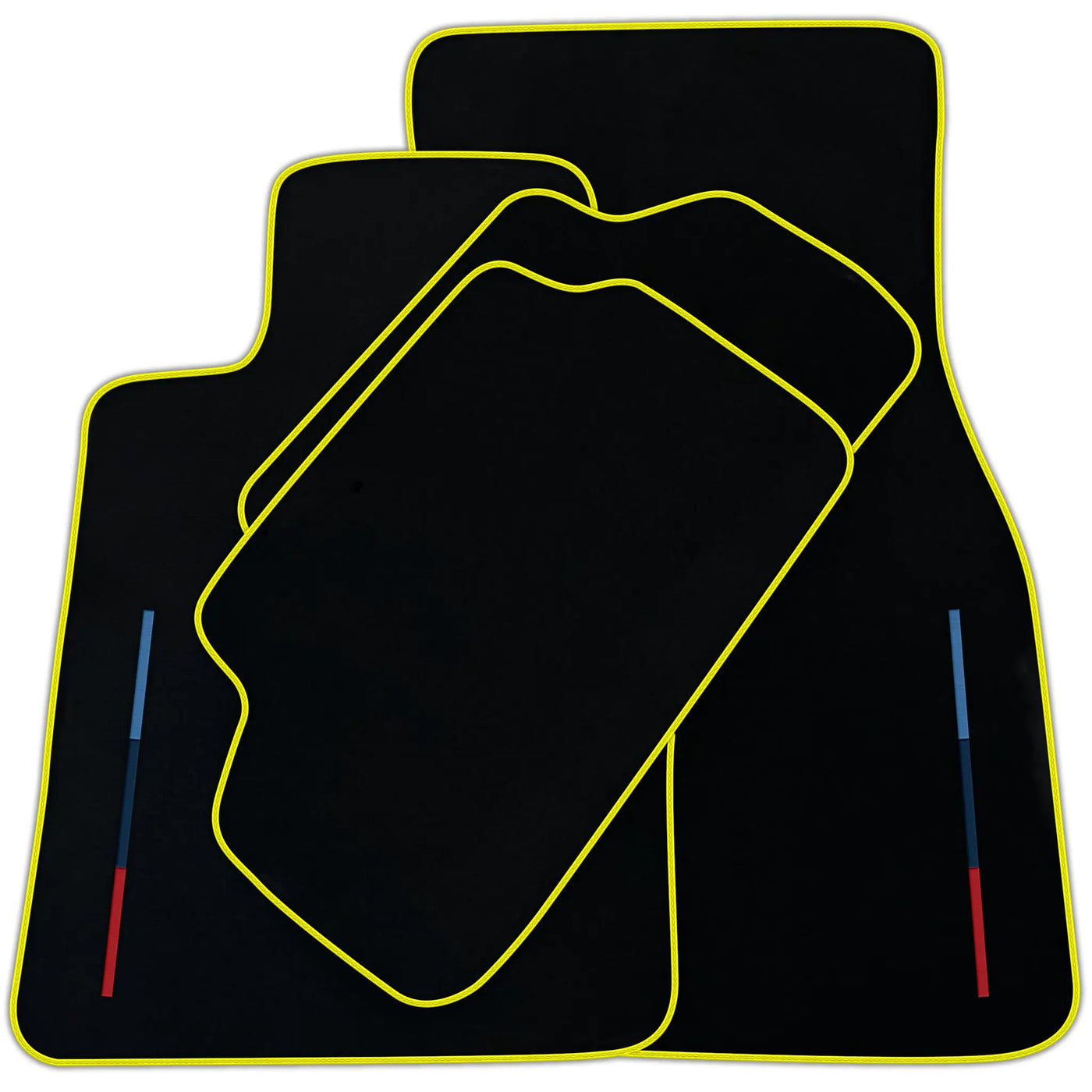 Black Floor Mats For BMW G60 (2023-2026) Sedan With 3 Color Stripes Tailored Set Perfect Fit | Various Trim Colors