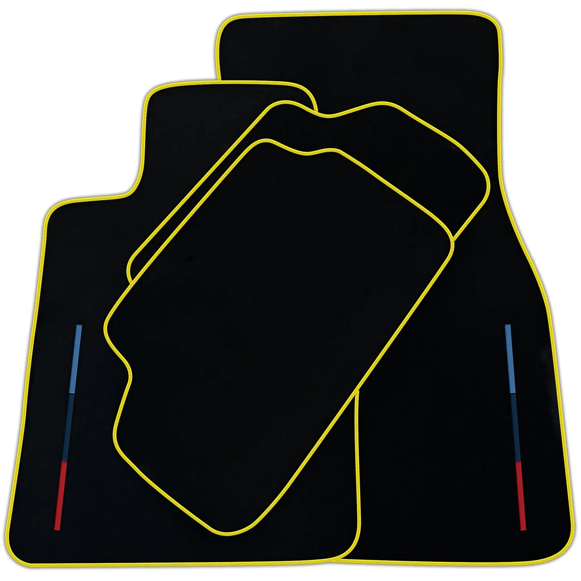 Black Floor Mats For BMW F74 Gran Coupe (2025-2026) With 3 Color Stripes Tailored Set Perfect Fit | Various Trim Colors