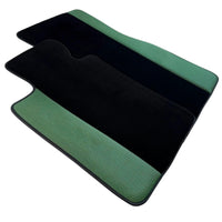 Black Floor Mats for BMW G61 (2023-2026) Touring | Green Leather Borders