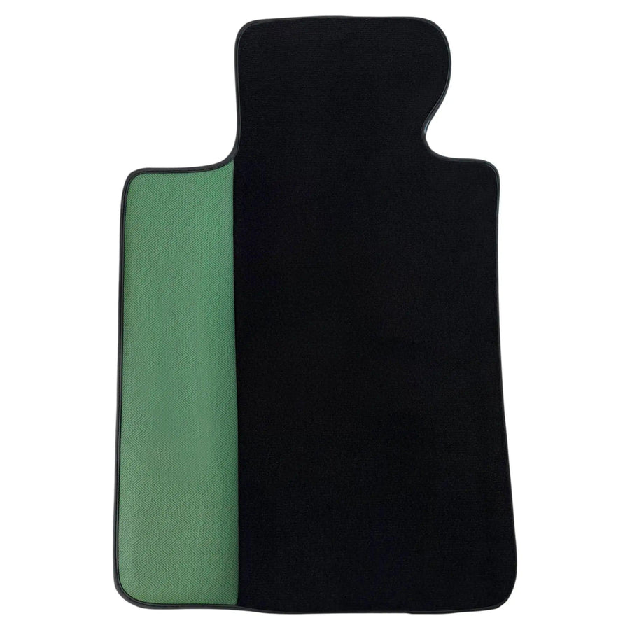 Black Floor Mats for BMW Gran Tourer F46 (2015-2022) 5 Seats | Green Leather Borders