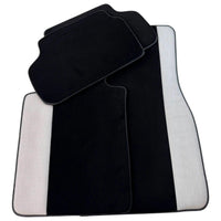 Black Floor Mats for BMW U06 (2022-2026) with Gray Leather Borders