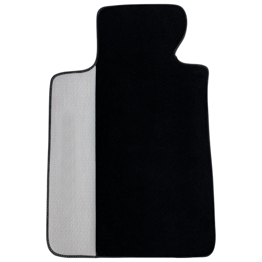 Black Floor Mats for BMW Gran Tourer F46 (2015-2022) 7 Seats with Gray Leather Borders