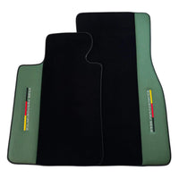 Black Floor Mats for BMW Gran Tourer F46 (2015-2022) 7 Seats with Green Leather ER56 Performance