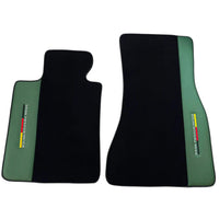 Black Floor Mats for BMW U06 (2022-2026) with Green Leather ER56 Performance