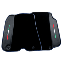 Black Floor Mats for Ferrari 812 Superfast (2018-2023) with Carbon Leather | Blue Trim - AutoWin