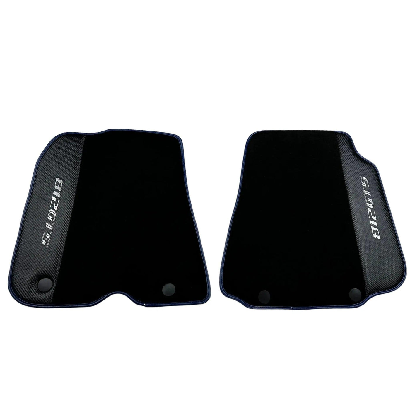 Black Floor Mats for Ferrari 812 GTS (2019-2023) with Carbon Leather - AutoWin