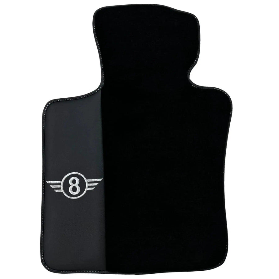 Black Floor Mats for Mini Cabrio F57 Convertible (2016-2023) with Leather - AutoWin