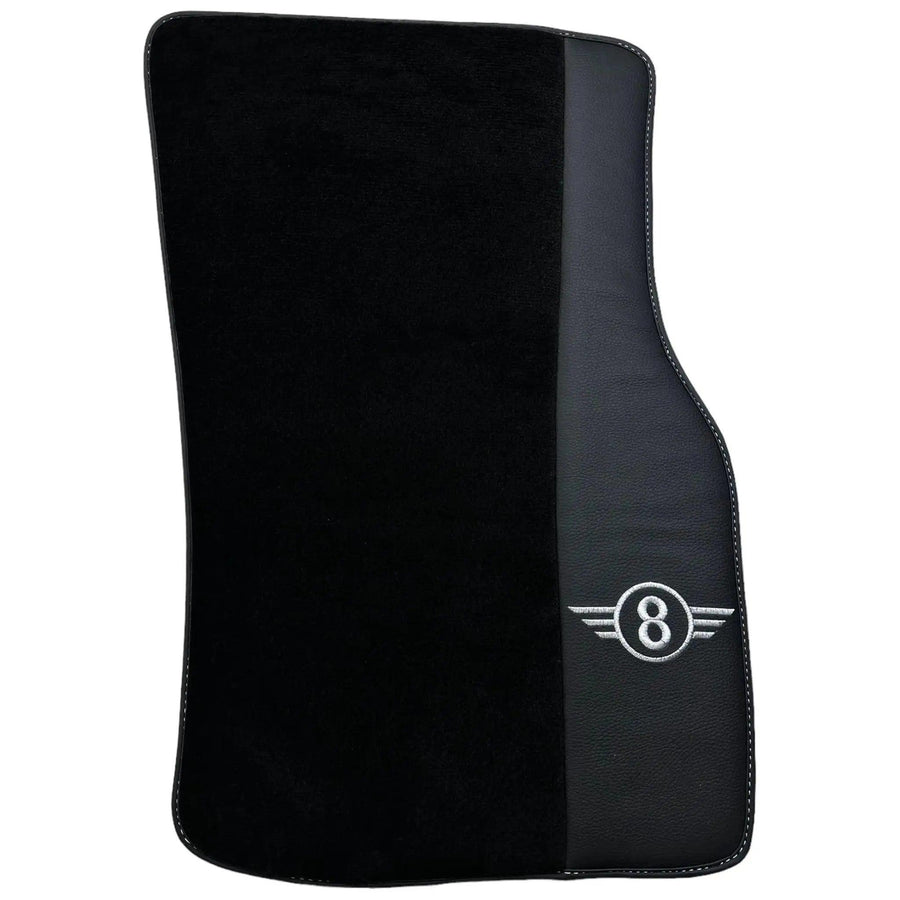 Black Floor Mats for Mini Cabrio F57 Convertible (2016-2023) with Leather - AutoWin