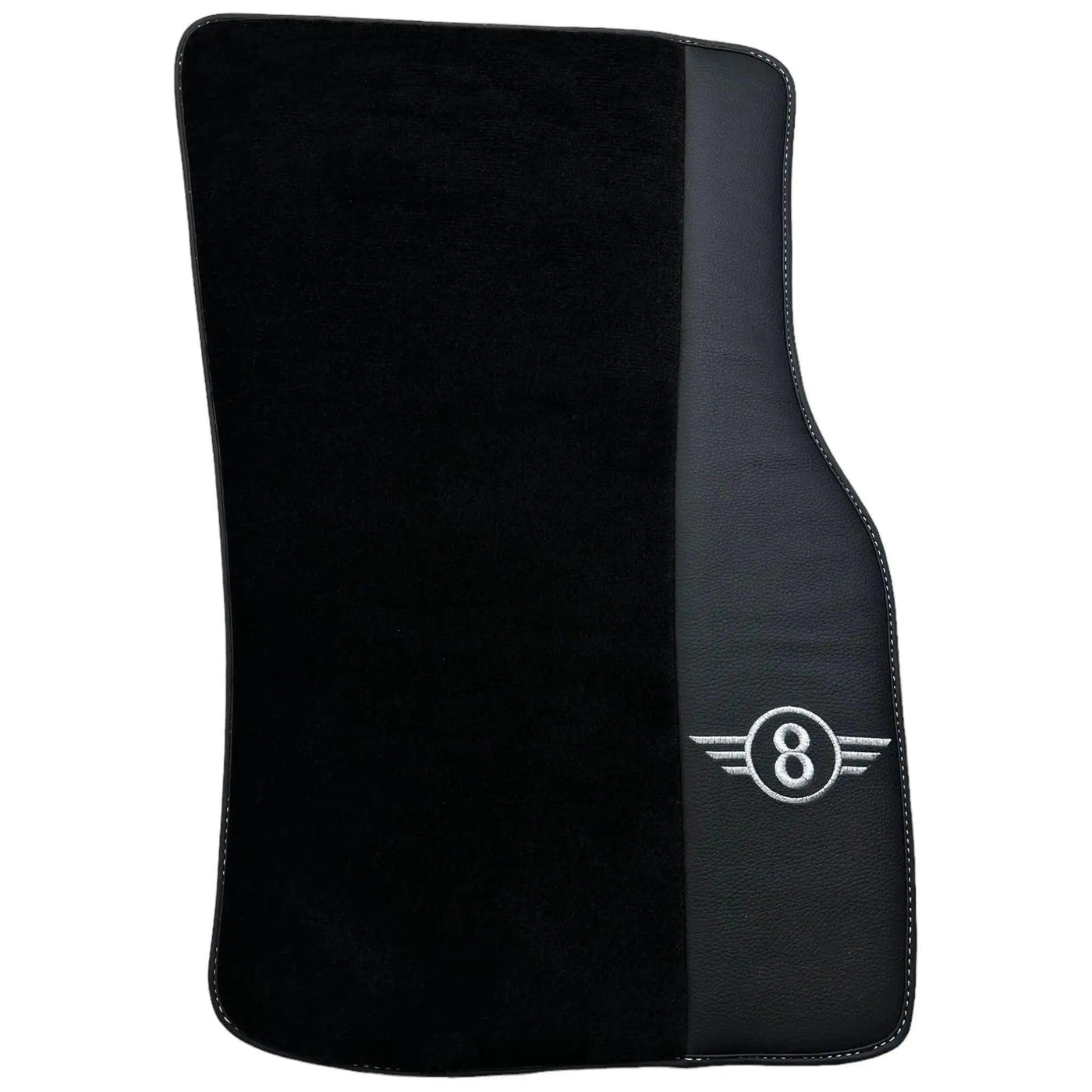 Black Floor Mats for Mini Cabrio R52 Convertible (2004-2009) with Leather - AutoWin