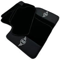 Black Floor Mats for Mini Cabrio R57 Convertible (2009-2016) with Leather - AutoWin