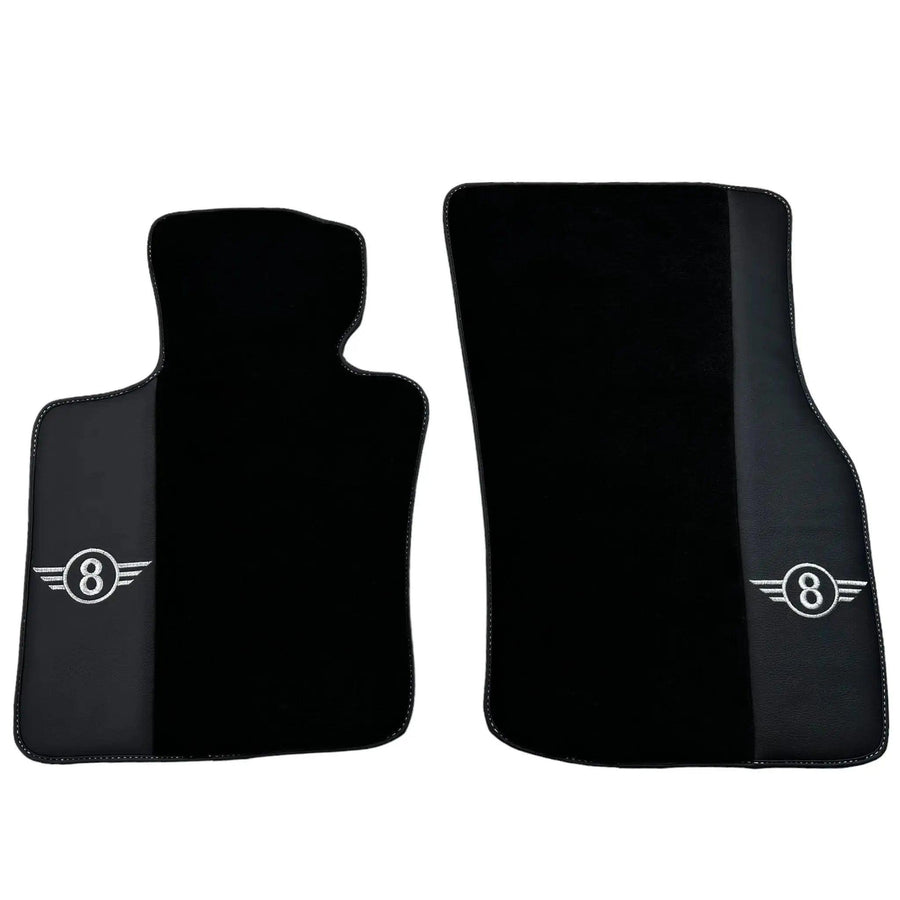 Black Floor Mats for Mini Cabrio R57 Convertible (2009-2016) with Leather - AutoWin