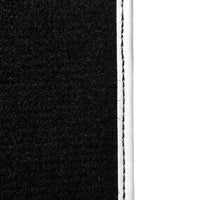 Black Floor Mats for Mini Clubman F54 (2015-2019) with Leather | White Trim - AutoWin