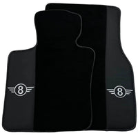 Black Floor Mats for Mini Clubman F54 (2019-2023) with Leather - AutoWin