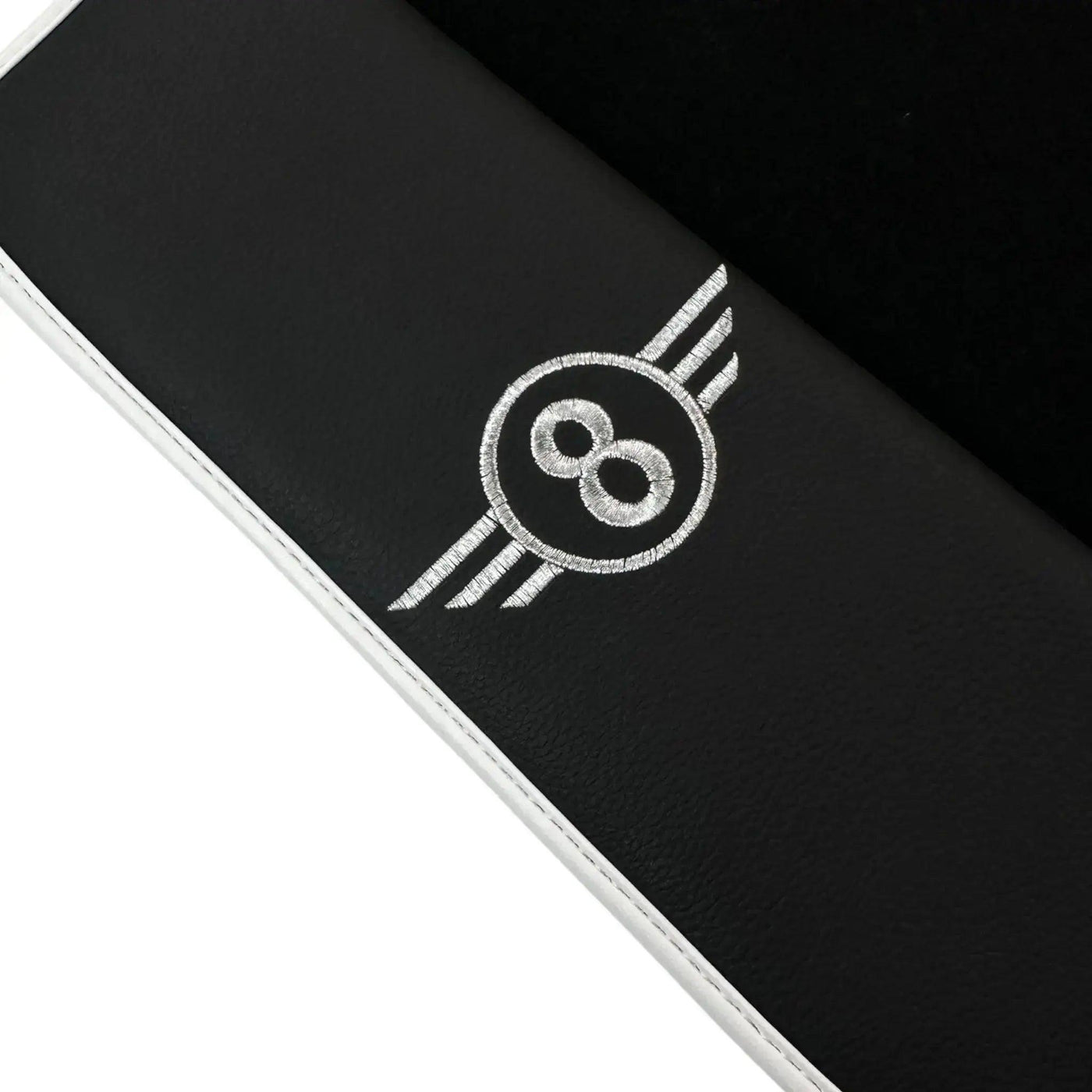 Black Floor Mats for Mini Countryman R60 (2010-2017) with Leather | White Trim - AutoWin