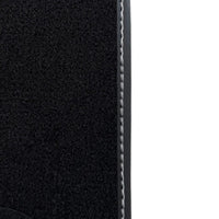 Black Floor Mats for Rolls Royce Dawn 2016-2023 with Gray Leather Borders