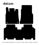 Black Leather Floor Mats For Mercedes Benz A-Class W168 (2001-2004) | ER56 Design - AutoWin