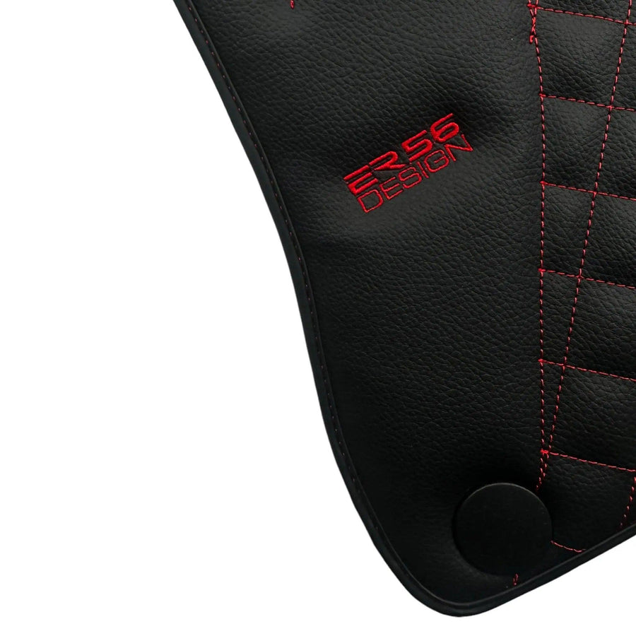 Black Leather Floor Mats For Mercedes Benz A-Class W169 (2004-2012) | ER56 Design - AutoWin