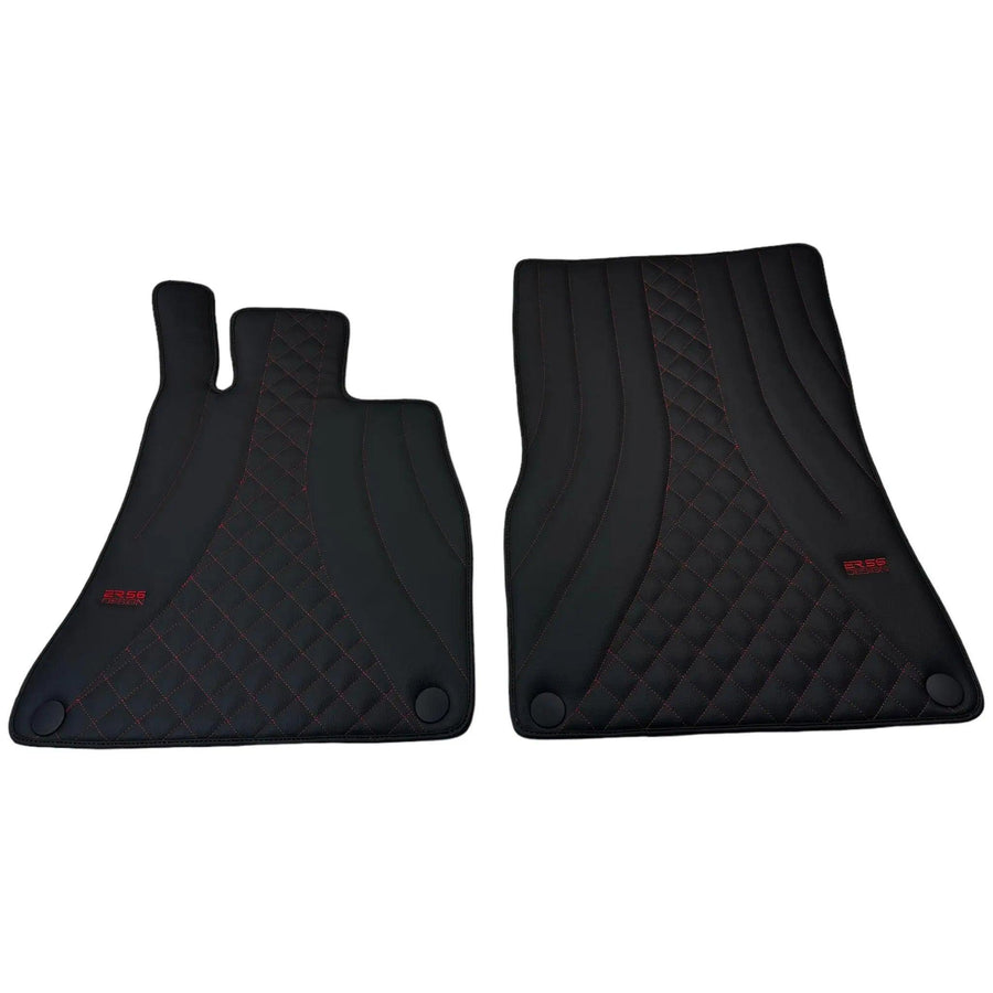 Black Leather Floor Mats For Mercedes Benz CLA-Class C118 Coupe (2019-2023) | ER56 Design - AutoWin